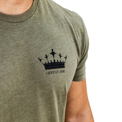 Lockstep Arms Crown Logo Tee, OD Green
