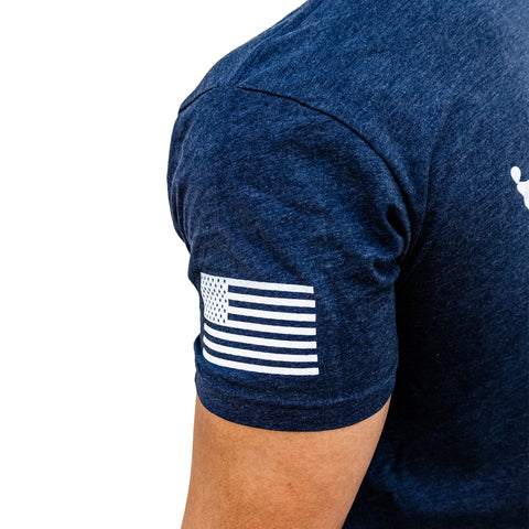 Lockstep Arms Crown Logo Tee, Blue
