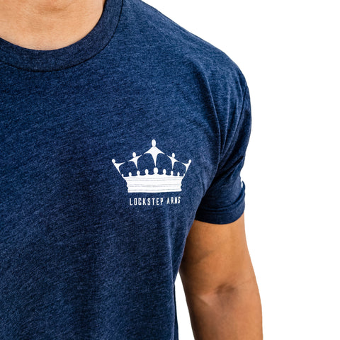 Lockstep Arms Crown Logo Tee, Blue